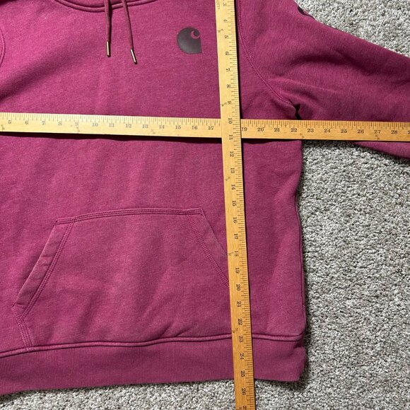 Carhartt Kids Sz 12/14 Relaxed Fit Pink Pullover Hoodie With Logo Graphic - Picture 7 of 8